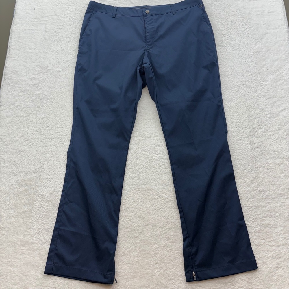 Bonobos Maide Mens Navy Blue Golf Pants 40x32 Straight Leg Ankle Zip